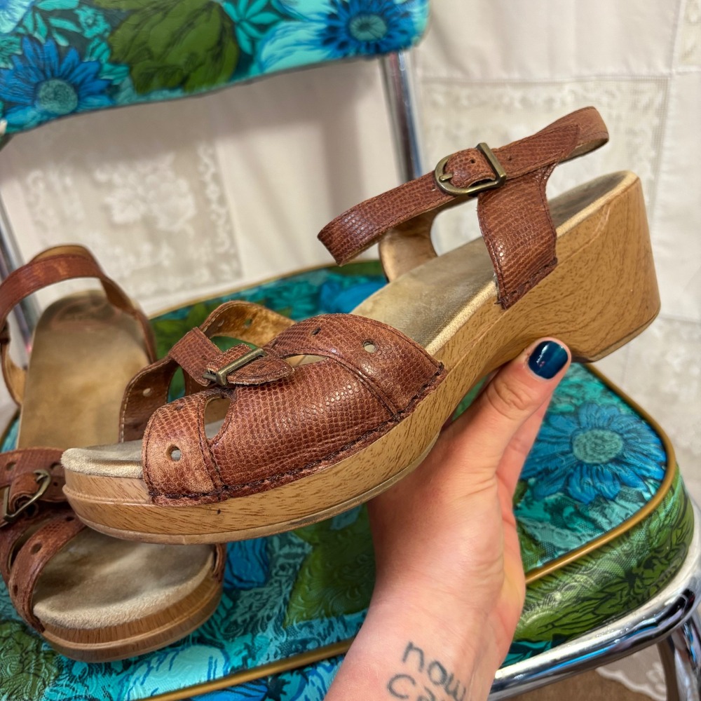 Dansko Cognac Brown Leather Boho Sissy Sandals Women's EU Size 41 US 10.5-11 - Picture 4 of 10